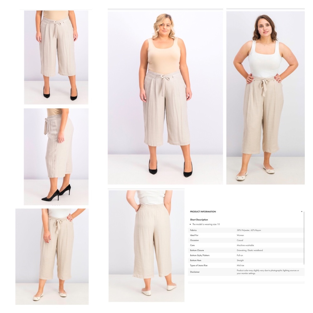 JM Collection 1X plus size sugar sand pants NWT
